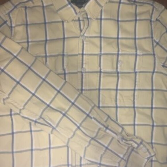 Eddie Bauer Cotton Button Down Shirt Men's Size Large Yellow Plaid Long Sleeve - Picture 1 of 8